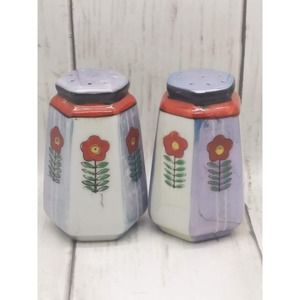 Vintage Lusterware Floral Salt & Pepper Shakers Japan (4)